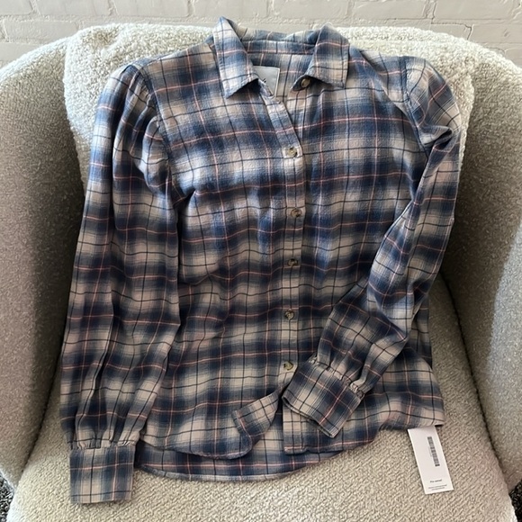 RAILS ANGELICA SHIRT NATURAL MARINE PINK - M - Picture 4 of 9